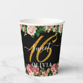 Blumenstrauß Sweet 16 Papiersorten Pappbecher (Rückseite)