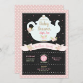 Blumenstrauß Tee Party Kinderdusche Einladung Mädc (Vorne/Hinten)