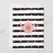 Blumenstrauß Tee Party Rosa Babydusche Einladung (Rückseite)