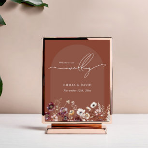 Blumenstrauß Terracotta Arch Wedding Willkommen Poster