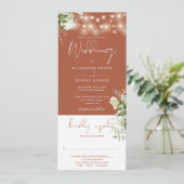 Blumenstrauß Terracotta auf einer Hochzeit Einladung (Stehend Vorderseite)