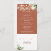 Blumenstrauß Terracotta auf einer Hochzeit Einladung (Rückseite)