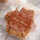 Blumenstrauß Terracotta Babydusche Runder Aufkleber