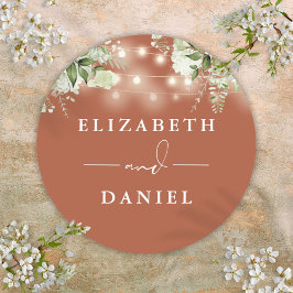 Blumenstrauß Terracotta-Gastgeschenk Hochzeit Runder Aufkleber