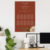 Blumenstrauß Terracotta Wasserfarben Seekarte Poster (Heimbüro)