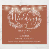 Blumenstrauß Terracotta Wedding Bierflaschenetikett (Einzelnes Label)