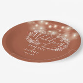 Blumenstrauß Terracotta Wedding Pappteller (Schrägansicht)