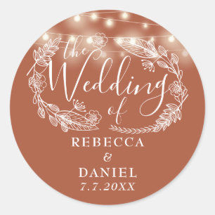 Blumenstrauß Terracotta Wedding Runder Aufkleber