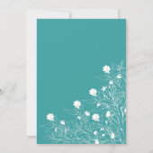 Blumenstrauß und Aquamarine Hochzeitseinladung Einladung (Rückseite)