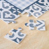 Blumenstrauß und Blauer Schmetterling Tee Party Pu Puzzle (Seite)