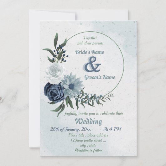 Blumenstrauß und Blumenstrauß Einladung (Vorderseite)