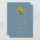 Blumenstrauß und Blütenblume Einladung (Vorne/Hinten)