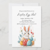 Blumenstrauß und Eier Ostereier Jagd Einladung (Vorderseite)