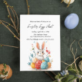 Blumenstrauß und Eier Ostereier Jagd Einladung