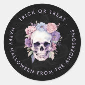 Blumenstrauß und Gothic-Trick Runder Aufkleber (Vorderseite)
