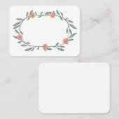 Blumenstrauß und Rosa Rosa Platzkarte (Vorne/Hinten)