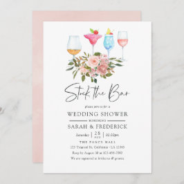 Blumenstrauß und Rose Gold Stock Bar Einladung