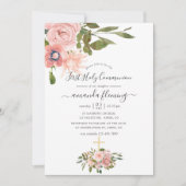 Blumenstrauß und Rose Goldene Kommune Einladung (Vorderseite)