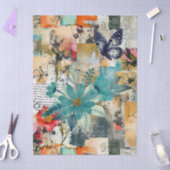 Blumenstrauß und Schmetterling Abstrakte Kunst Uni Seidenpapier (Basteln)