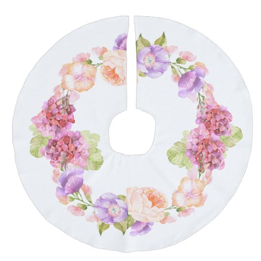 Blumenstrauß Viktorianischer Urlaub Leinenimitat Weihnachtsbaumdecke (Vorderseite)