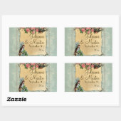 Blumenstrauß Vintag Moderne Rosen Liebe Vogelarten Rechteckiger Aufkleber (Blatt)