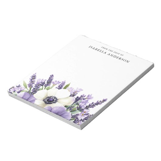 Blumenstrauß vom Schreibtisch aus Personalisiert Notizblock (Rotiert)