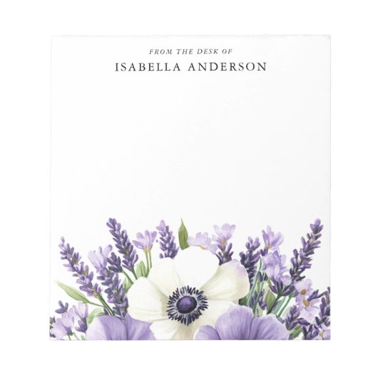 Blumenstrauß vom Schreibtisch aus Personalisiert Notizblock (Vorderseite)