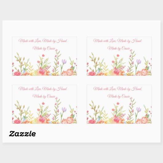 Blumenstrauß von Hand Rechteckiger Aufkleber (Blatt)