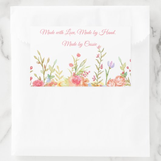 Blumenstrauß von Hand Rechteckiger Aufkleber (Tasche)