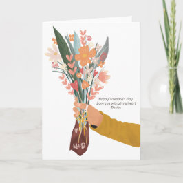 Blumenstrauß von Hand Valentine 2 Fotos Karte