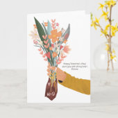 Blumenstrauß von Hand Valentine 2 Fotos Karte (Gelbe Blume)