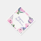 Blumenstrauß Wasserfarbe Brautparty Serviette (Ecke)