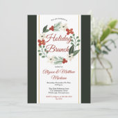 Blumenstrauß Weihnachtsfeiertag Brunch Einladung (Stehend Vorderseite)