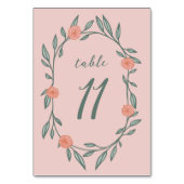 Blumenstrauß Wein Weinkeller Chic Elegante Rosa Ge Tischnummer (Vorderseite)