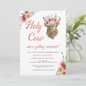 Blumenstrauß-Western Brautparty Einladung (Stehend Vorderseite)