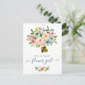 Blumenstrauß wird mein Blumenmädchen sein Feiertagspostkarte (Stehend Vorderseite)