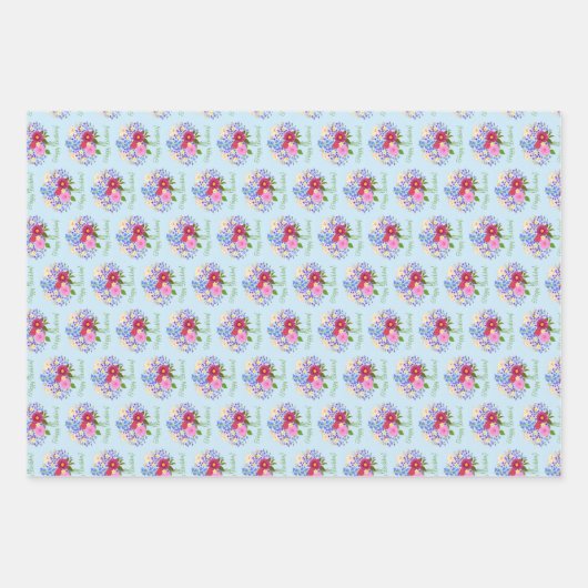 Blumenstrauss Wrapping Paper Sheets Geschenkpapier Set (Vorderseite 3)