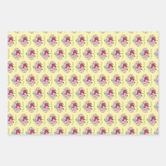 Blumenstrauss Wrapping Paper Sheets Geschenkpapier Set (Vorderseite 2)