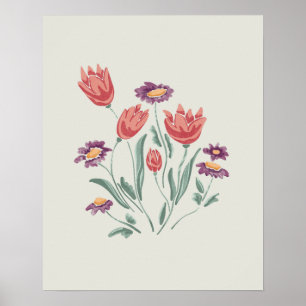 Blumenstrauß Zarte Blumenarrangements Poster