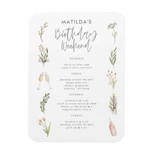 Blumenstrauß zum Geburtstag Magnet (Vertikal)