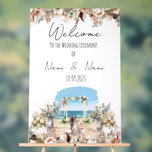 Blumenstrauß zum Thema Hochzeit Acrylschild (Neutral)