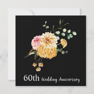 Blumenstrauß zur 60. Hochzeitstag-Einladung Einladung