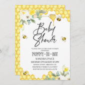 Blumensträuße Bee Themed Baby Dusche Einladung (Vorne/Hinten)