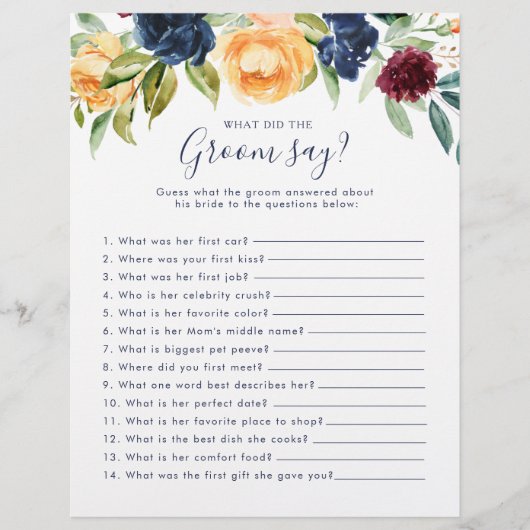 Blumensträuße Brautparty Was hat der Groom gesagt? (Vorderseite)