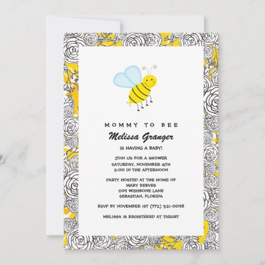 Blumensträuße Kinderdusche Einladung (Vorderseite)