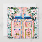 Blumensträuße | Marokkanische Farbpalette Einladung (Rückseite)