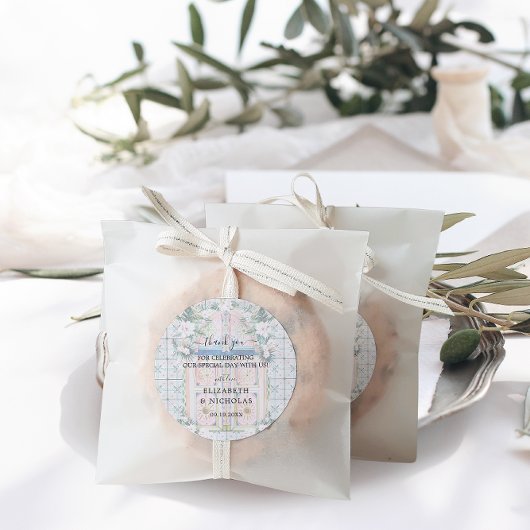 Blumensträuße | Marokkanische Tropische Gastgesche Runder Aufkleber