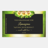 Blumensträuße Rose - Umweltzeichen für das Schwarz Rechteckiger Aufkleber (Vorderseite)