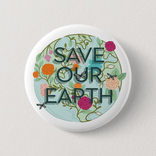 Blumensträuße schützen und Gerettet unsere schöne  Button (Vorderseite)