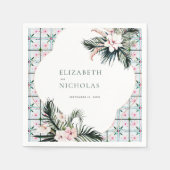 Blumensträuße | Tropische Hochzeit in Marokko Serviette (Vorderseite)